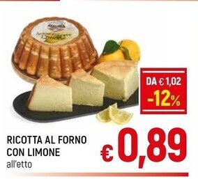 A&O Ricotta al forno con limone offerta