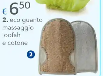 eco guanto massaggio loofah e cotone