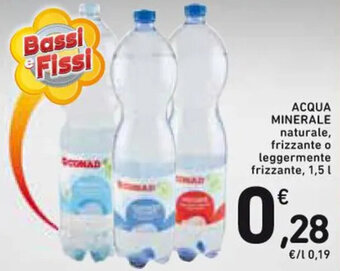 Spazio Conad ACQUA MINERALE naturale, frizzante o leggermente frizzante, 1,5 l offerta