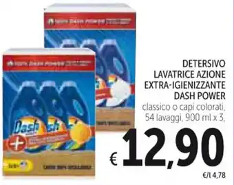 DETERSIVO LAVATRICE AZIONE EXTRA-IGIENIZZANTE DASH POWER 54 lavaggi, 900 ml x 3