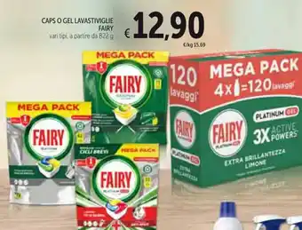 Spazio Conad CAPS O GEL LAVASTIVIGLIE FAIRY 822 g offerta