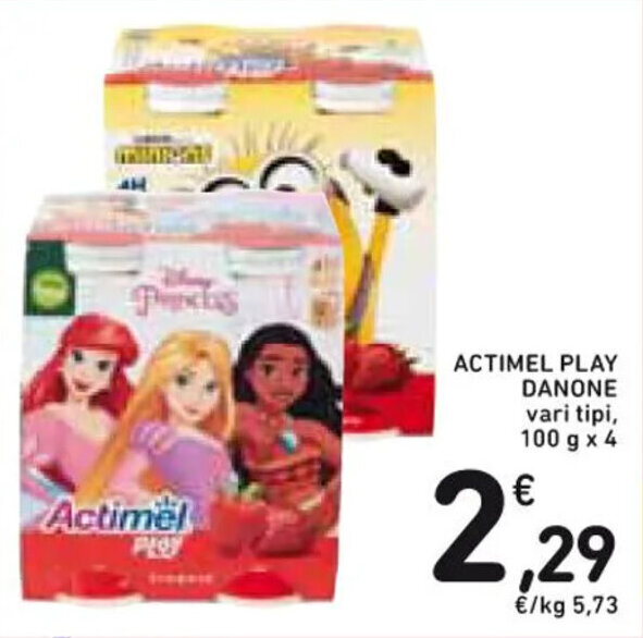 Spazio Conad ACTIMEL PLAY DANONE vari tipi, 100 g x 4 offerta