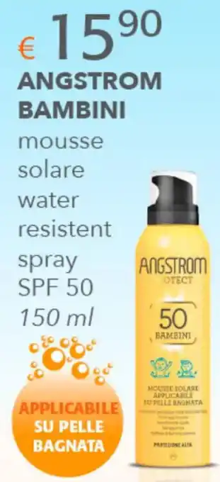 Acqua & Sapone ANGSTROM BAMBINI mousse solare water resistent spray SPF 50 150 ml offerta