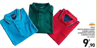 Spazio Conad POLO MEZZA MANICA UOMO PIERRE CARDIN, GIANMARCO VENTURI O ENRICO COVERI vari colori offerta