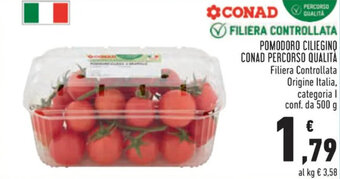 Conad POMODORO CILIEGINO CONAD PERCORSO QUALITÀ 500 g offerta
