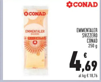 Conad EMMENTALER SVIZZERO CONAD 250 g offerta