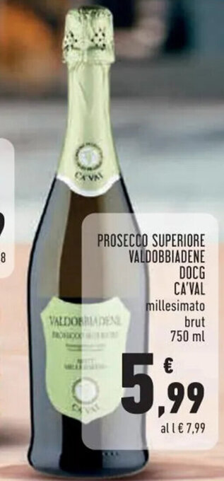 Conad PROSECCO SUPERIORE VALDOBBIADENE DOCG CA'VAL 750 ml offerta