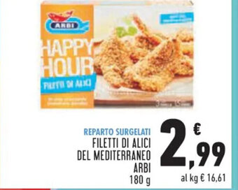 Conad FILETTI DI ALICI DEL MEDITERRANEO ARBI 180 g offerta