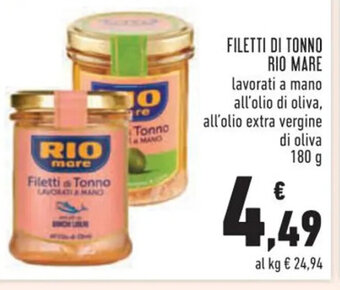 Conad FILETTI DI TONNO RIO MARE 180 g offerta