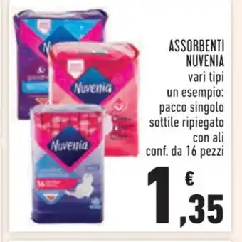Conad ASSORBENTI NUVENIA vari tipi conf. da 16 pezzi offerta