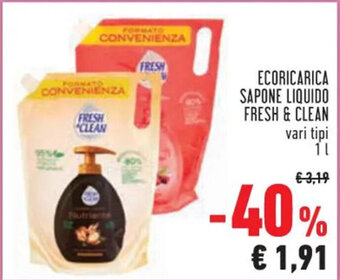 Conad ECORICARICA SAPONE LIQUIDO FRESH & CLEAN vari tipi 1 l offerta