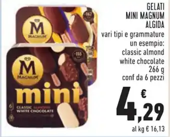 Conad GELATI MINI MAGNUM ALGIDA 266 g 6 pezzi offerta