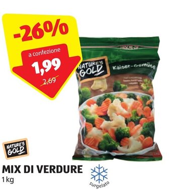 ALDI NATURE'S GOLD MIX DI VERDURE 1 kg offerta