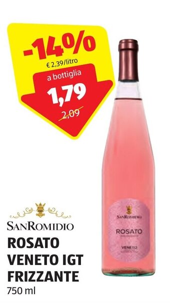 SANROMIDIO ROSATO VENETO IGT FRIZZANTE 750 ml