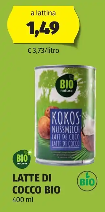 ALDI ΒΙΟ natura LATTE DI COCCO BIO 400 ml offerta