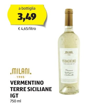 MILANI. VERMENTINO TERRE SICILIANE IGT 750 ml