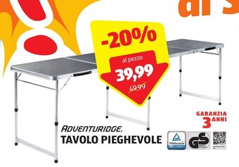 ALDI ADVENTURIDGE. TAVOLO PIEGHEVOLE offerta