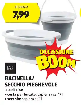 ALDI EASY HOME BACINELLA/ SECCHIO PIEGHEVOLE offerta