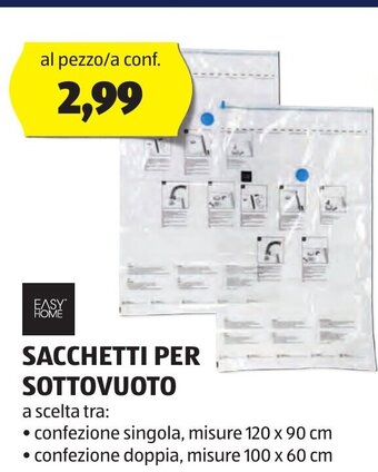 ALDI EASY HOME SACCHETTI PER SOTTOVUOTO offerta