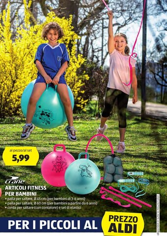 ALDI crane ARTICOLI FITNESS PER BAMBINI offerta