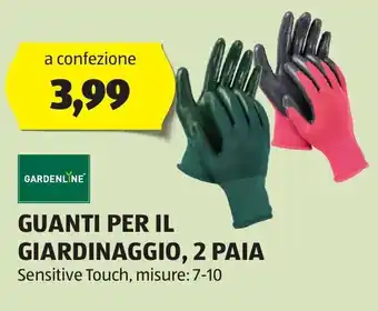 ALDI GARDENLINE GUANTI PER IL GIARDINAGGIO, 2 PAIA offerta