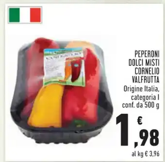 Conad Superstore PEPERONI DOLCI MISTI CORNELIO VALFRUTTA da 500 g offerta
