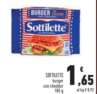 Conad Superstore SOTTILETTE burger con cheddar 185 g offerta