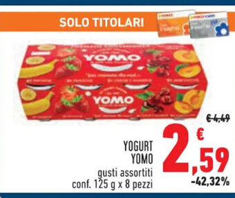 Conad Superstore YOGURT YOMO gusti assortiti conf. 125 g x 8 pezzi offerta
