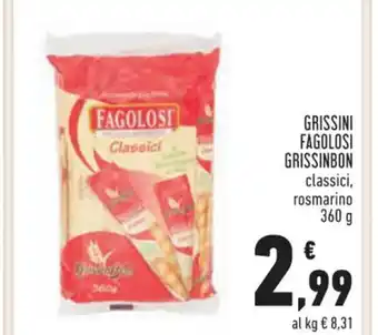 Conad Superstore GRISSINI FAGOLOSI GRISSINBON 360 g offerta
