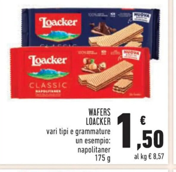 Conad Superstore WAFERS LOACKER 175 g offerta