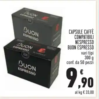 Conad Superstore CAPSULE CAFFE COMPATIBILI NESPRESSO 300 g 50 pezzi offerta