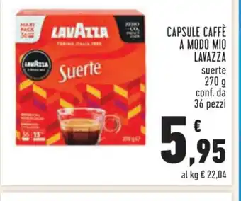 Conad Superstore CAPSULE CAFFE A MODO MIO LAVAZZA 270 g 36 pezzi offerta