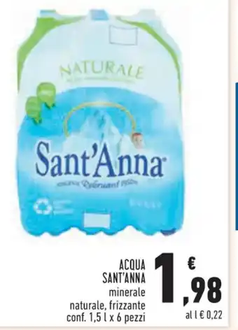 Conad Superstore ACQUA SANT'ANNA conf. 1,5 l x 6 pezzi offerta