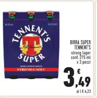 Conad Superstore BIRRA SUPER TENNENT'S 275 ml x 3 pezzi offerta