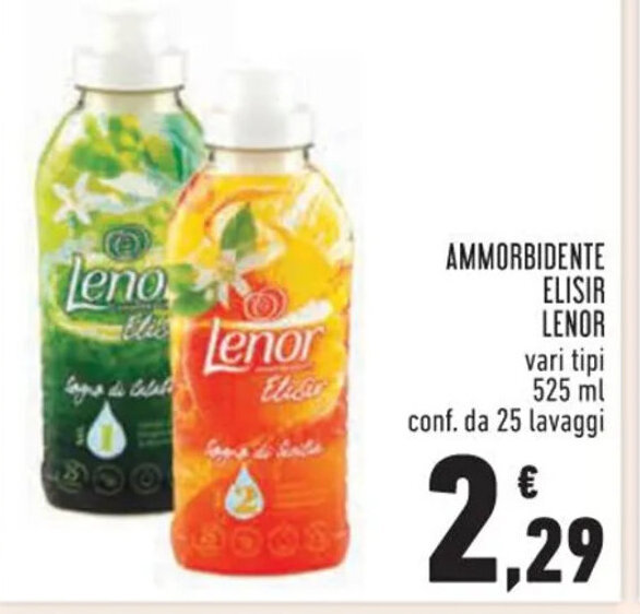 Conad Superstore AMMORBIDENTE ELISIR LENOR 525 ml 25 lavaggi offerta
