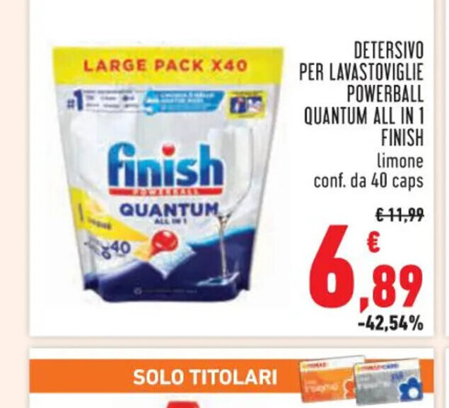 Conad Superstore DETERSIVO PER LA QUANTUM ALL IN 1 FINISH 40 caps offerta