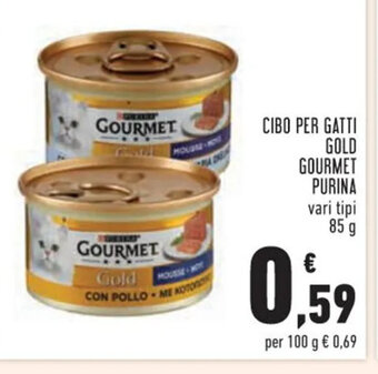 Conad Superstore CIBO PER GATTI GOLD GOURMET PURINA vari tipi 85 g offerta
