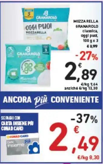 Spazio Conad MOZZARELLA GRANAROLO 100 g x 3 offerta