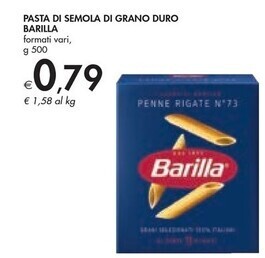 Bennet Barilla pasta di semola di grano duro offerta