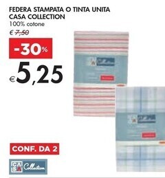 Bennet Casa collection federa stampata o tinta unita offerta