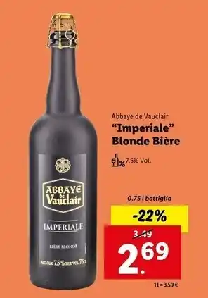 Abbaye de vauclair - imperiale blonde bière