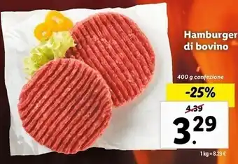 Lidl Hamburger di bovino offerta