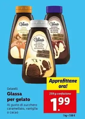 Lidl Gelatelli glassa per gelato offerta