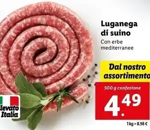 Lidl Luganega di suino offerta