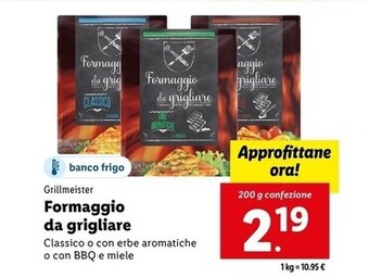 Lidl Grillmeister - formaggio da grigliare offerta