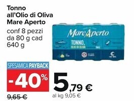 Mare aperto tonno all'olio di oliva