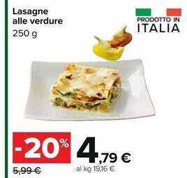 Carrefour Iper Lasagne alle verdure offerta