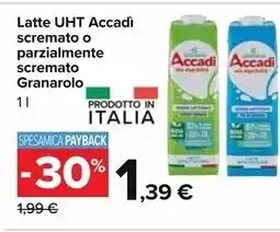 Granarolo latte uht accadi scremato o parzialmente scremato