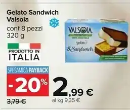 Carrefour Iper Valsoia gelato sandwich offerta