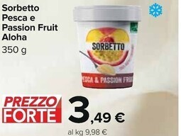 Carrefour Iper Aloha sorbetto pesca e passion fruit offerta